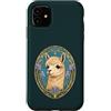 Belle Epoque Animals Custodia per iPhone 11 Cornice Floreale Vintage Ritratto Alpaca Art Nouveau