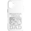 Monster Truck Dad Gear Custodia per iPhone 16 Plus Monster Truck Dad Bandiera Americana Fuoristrada Veicolo