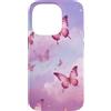 Cute Pink Butterfly Aesthetic Butterflie Custodia per iPhone 14 Pro Rosa Viola Nuvole Farfalle Farfalla Girly Y2K