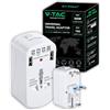 V-TAC Adattatore Universale da Viaggio con Spina USA, EUROPA, UK, AUS + Porte 2 USB - Presa di Corrente Internazionale da Viaggio con Protezione Sovraccarico per Dispositivi Elettrici