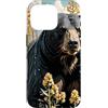 New Mexico Territory Symbols Gifts & Tee Custodia per iPhone 16 Pro Orso colorato nero circondato da fiore Yucca New Mexico 4