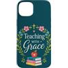 Teacher & Classroom Co. Custodia per iPhone 15 Plus Apple Book Faith Teacher Floral Classroom Grace