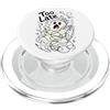 Funny Earphone Wire Mess Ghost Troppo tardi fantasma in preda al panico catturato in fili PopSockets PopGrip per MagSafe