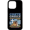 Crete Travel Art Studio Custodia per iPhone 15 Pro Max Creta Grecia Bandiera Isola Grafico di viaggio