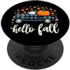 Halloween Pumpkin Buffalo Plaid Truck He Hello Fall Camicia Divertente Halloween Zucca Buffalo Plaid Camion PopSockets PopGrip Adesivo