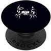 Funny Crab Tattoo Studio Crab Mood Socie Accendino a forma di granchio fumante con sagoma retrò Tattoo Art PopSockets PopGrip Adesivo