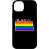 North Dakota Map USA State Rainbow Pride Custodia per iPhone 14 Plus North Dakota Mappa USA Stato Arcobaleno Flag Orgoglio