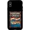 Dubrovnik Travel Art Studio Custodia per iPhone X/XS Dubrovnik, bandiera della Croazia, città vecchia, costiera, viaggio, grafico