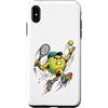 Athletic Sport Graphics Colorful Court A Custodia per iPhone XS Max Top Spin Tennis Ball Ice Cream Drip Rainbow Racket Colorful
