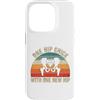 Funny Bionic Woman Hip Surgery Gifts Custodia per iPhone 14 Pro Un pulcino dell'anca con uno scheletro retrò tramonto dell'anca