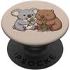 Cute Koala Wombat Eating Australian Anim Carino Koala Wombat Mangiare Animali Australiani Kawaii Foodie PopSockets PopGrip Adesivo