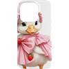 Cute Duck Ducky & Goose Gifts Custodia per iPhone 14 Pro Carino Baby Duck Retro Estetica Rosa Fiocco Fragola Coquette