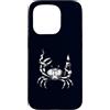 Funny Crab Tattoo Studio Crab Mood Socie Custodia per iPhone 15 Pro Accendino a forma di granchio fumante con sagoma retrò Tattoo Art