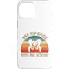 Funny Bionic Woman Hip Surgery Gifts Custodia per iPhone 16 Pro Max Un pulcino dell'anca con uno scheletro retrò tramonto dell'anca