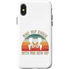 Funny Bionic Woman Hip Surgery Gifts Custodia per iPhone X/XS Un pulcino dell'anca con uno scheletro retrò tramonto dell'anca