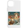 Lakelandwholesale1 Shirt Company Custodia per iPhone 14 Plus Red Fox UFO Alien Abduction - Divertente grafica con cane