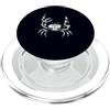Funny Crab Tattoo Studio Crab Mood Socie Accendino a forma di granchio fumante con sagoma retrò Tattoo Art PopSockets PopGrip per MagSafe