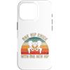 Funny Bionic Woman Hip Surgery Gifts Custodia per iPhone 16 Pro Un pulcino dell'anca con uno scheletro retrò tramonto dell'anca