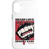 Goth Vampire Pop Art Dark Romance Horror Custodia per iPhone 16 Plus Sharp Amore Vampiro Zanne Labbra Gotico Halloween Spooky Babe