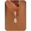 BelleVive Orecchini di perle, 14 carati placcati oro, delicati gocce di perla, semplice matrimonio, zirconia, pendenti, dolci orecchini per spose, orecchini per donne, regali estivi e da spiaggia