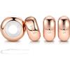 LOVANS 4 pz Clip Ferma Charm Stopper in Silicone, Oro Rosa Distanziatore Beads Blocco per Bracciale Donna Argento 925, DIY Ciondolo Regalo per Amica