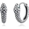 EUDORA Harmony Ball Orecchini a Cerchio con Serpente in Argento Sterling per Donna, Regalo di Gioielli Huggie per Animali Anallergici Ossidati Vintage per Ragazze Adolescenti