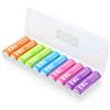 EBL 10 x Batterie Ricaricabili AAA NiMH 2500mAh Precaricate Arcobaleno
