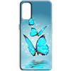 Mixroom - Cover Custodia Back case In TPU Silicone Morbida Per TCL 403 Fantasia Farfalle Blu L157