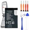 VUXYIT BL-4C - Batteria di ricambio compatibile con Nokia 6100, 6101, 6102, 2650, 2650, 7200, con kit di attrezzi di riparazione