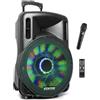 FENTON FT15LED Cassa Attiva 15" 800W BT/USB/SD/AUX-In LED Microfono Trolley