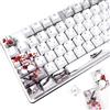 MOLGRIA Set di 110 copritasti per tastiera meccanica full size, profilo OEM PBT personalizzato, copritasti in stile giapponese, con estrattore per copritasti Cherry MX 104/87/71/61, 60 Percento (Fiore