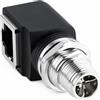SZRMCC Adattatore da M12 a RJ45, da M12 a RJ45, codice D, 4 pin maschio a RJ45 femmina, adattatore di rete Ethernet industriale impermeabile (8 pin maschio-rj45 femmina, angolo retto X-Code 8 pin)