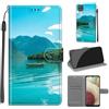 KENHONER Custodia per Samsung Galaxy A12, Barca | Portafoglio Pelle PU, Magnetica, Resistente Agli Urti, Scomparto Carte Credito, Pieghevole, Flip Libro, Motivo