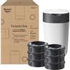 Tommee Tippee Starter set Mangiapannolini Twist & Click con 6 Ricariche con Pellicola Antibatterica Multistrato, Bianco (la confezione può variare)