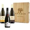 Gandin Cassetta di legno da 3 bottiglie: Spumante Metodo Classico, Filare Nero DOC Friuli Isonzo, Filare Bianco DOC Friuli Isonzo | Gandin Wines 0,75 L | Cassetta di Legno | Idea Regalo