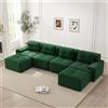 NuvlaGu Boneless Sofas 4-Posti Comodo Divano Imbottito a Seduta Profonda in Corduroy-Cloud Antiscivolo Design Modulare Divano con Chaise Longue a U Senza Montaggio per Soggiorno