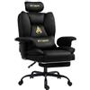 Symino Sedia Gaming con Poggiapiedi, Reclinabile 150°, Braccioli Regolabili in Altezza, Rivestimento in Microfibra Traspirante, Portata 150 kg