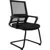 CLP Sedia Cantilever con braccioli Hanka, sedia da conferenza moderna con rivestimento in tessuto e schienale in mesh, telaio in metallo Colore:nero