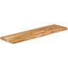 Keeushr Piano da tavolo in legno di mango massiccio con bordo dell'albero, 110 x 30 x 3,8 cm, piano di ricambio per tavoli, bordi naturali, facile da pulire