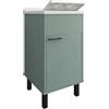 Negrari Mobile Lavatoio in PVC con vasca in PP, Resistente agli acidi di uso comune, Resistente all'umidità, Kit di scarico incluso, Interno e Esterno, L45 x P50 x H85 cm, Colore Verde Scuro