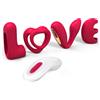SuperLove Love Vibrator Kit with 4 Silicone Attachments & Remote Red