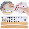 PlsMupn 2 Pezzi Porta Carte da Gioco in Legno, Porta Carte da Gioco con Design Curvo, Design Ergonomico a Ventaglio, Ideale per Bambini, Anziani, Adulti e Persone con Disabilità o Artrite