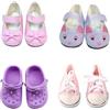 Xerteam Set di 4 paia di accessori colorati per bambole da 35,5-45,7 cm | 1 paio di scarpe da coniglietto in pelle stile sandali scarpe di tela accessori per bambole 35-45 cm regali per ragazze