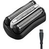 XXHUO Testina di ricambio 32B per Braun Series 3 - compatibile con 3040s, 3010s, 310s, 3000s, 3050cc, 3080s, 390cc - Include spazzola per la pulizia - Uso bagnato e asciutto, nero.