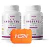 HSN Inositolo 500 mg (Myo-Inositolo) | PACK 2x 120 capsule vegetali + portapillole settimanale | 1500 mg/giorno di mio-inositolo | Alto contenuto di zinco, cromo e B6 | Non OGM, vegano, senza glutine