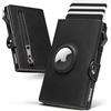 YESIIW Portafoglio Uomo Airtag, Slim Portacarte in vera Pelle Protezione RFID, Porta Carta di Credito con Portamonete per 12 carte, Minimalista Portatessere Uomo Tascabile Smart Wallet for Men, Nero