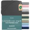 Twinzen Dreamzie Lenzuolo con Angoli Singolo 90x190 / 200cm - Angoli da 35 cm per Materassi Spessi - 100% Microfibra di Poliestere - Grigio scuro, Certificato Oeko Tex