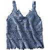 RWGSNB Maglioni Gilet, Canotta Donna all'Uncinetto Cotone e Lino Estiva Stampa Floreale Pizzo Traforato Casual Trasparente Boho Bikini Spiaggia L'Uso Quotidiano per Le Feste Blu XS