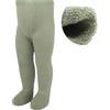 bistyle Collant in spugna morbida | Leggings in cotone biologico per bambini termici con suola antiscivolo neonato | Caldi collant per ragazze, Nilo verde, 6-12 Monate