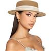 INOGIH Cappello di Paglia Estivo a Tesa Larga - Cappello Stile Fedora Panama da Spiaggia Estivo per Uomo Donna, Beige, M